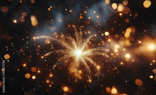 Colorful fireworks display illuminating the night sky during a festive celebr...