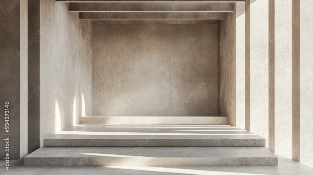 A large empty room with a white wall and a white floor A large empty room with a white wall and a white floor