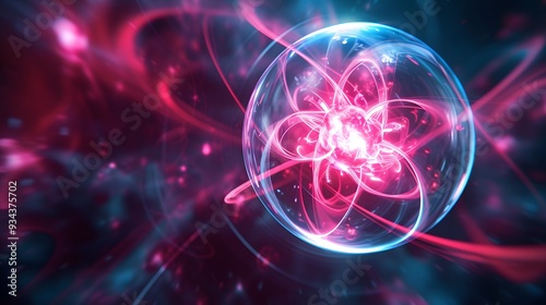 A nuclear fusion reaction represented in 3D abstract form  AI generated illustration
