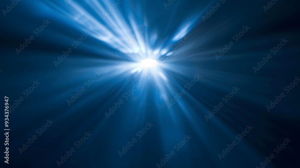 A radiant light emerging from the darkness of a blue black background AI generated illustration A radiant light emerging from the darkness of a blue black background AI generated illustration