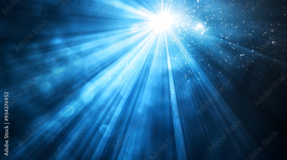 A radiant light emerging from the darkness of a blue black background AI generated illustration A radiant light emerging from the darkness of a blue black background AI generated illustration