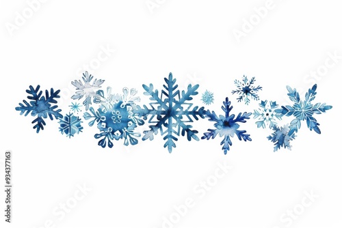 Blue Snowflake Border