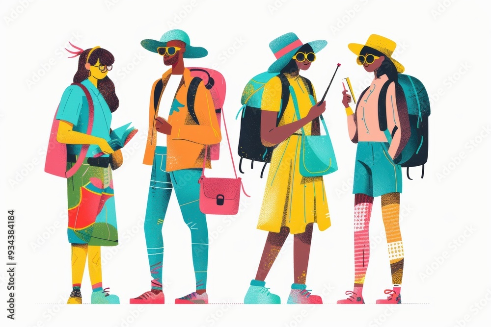 Fototapeta premium Adventurous Friends Ready for Exploration