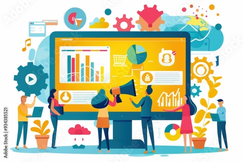 Team Analyzing Digital Marketing Data