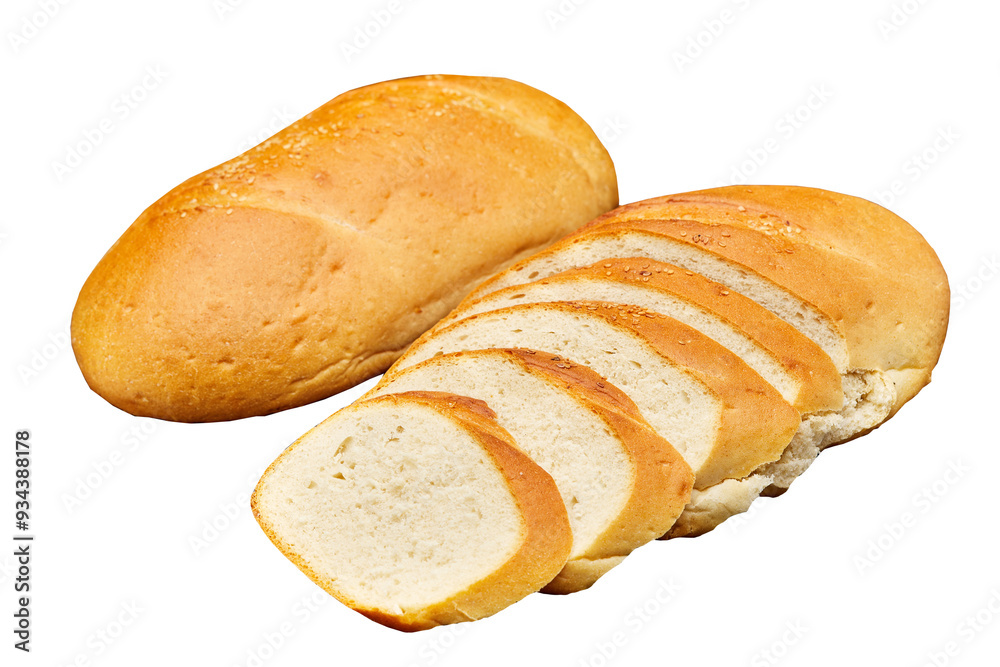 Freshly baked white bread loaf, sliced and ready to serve, perfect for sandwiches and breakfast Freshly baked white bread loaf, sliced and ready to serve, perfect for sandwiches and breakfast
