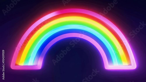 3D Render of Neon Glowing Rainbow Background in a Seamless Loop Animation