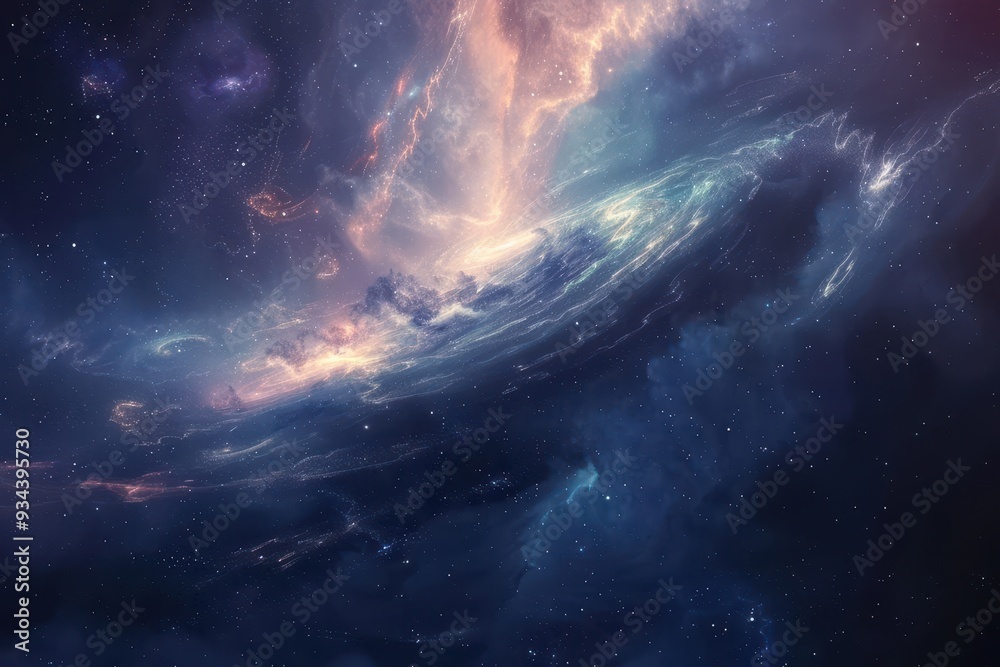 Fototapeta premium Glowing Nebula and Stars in the Cosmos