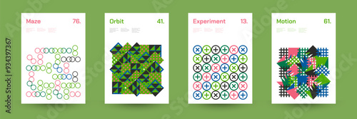 Comprehensive Set of Geometric Patterns: Ideal for Designers, Featuring a Wide Range of Symmetrical Shapes and Repeating Motifs for Versatile Use in Digital and Print Projects. Vector Illustration.	