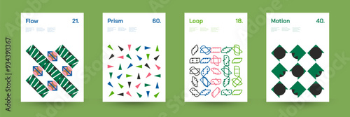 Comprehensive Set of Geometric Patterns: Ideal for Designers, Featuring a Wide Range of Symmetrical Shapes and Repeating Motifs for Versatile Use in Digital and Print Projects. Vector Illustration.	
