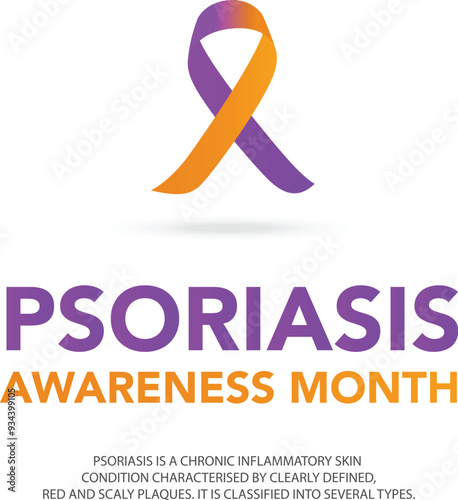 Vector illustration of Psoriasis awareness month is observed every year in August. Banner design template.
