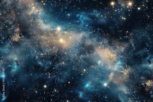 Glowing Nebula and Stars in the Cosmos