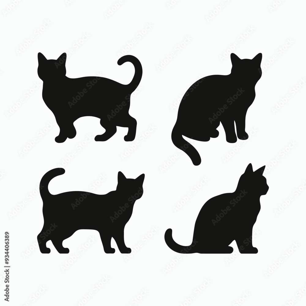 British Shorthair silhouette vector template cat illustration British Shorthair silhouette vector template cat illustration