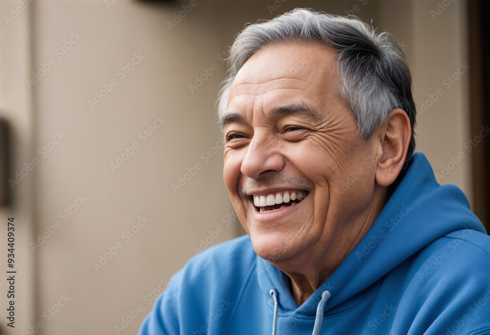 A middle-aged  woman with short dark hair wearing a black jacket and smiling . Generative Ai