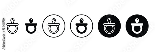 Set of Pacifier icon with circle vector illustration.