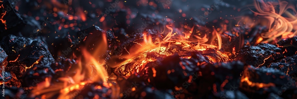 Close-up images of flames flickering in dim light Close-up images of flames flickering in dim light
