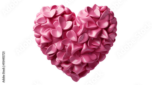 Abstract pink heart, isolated on transparent background.