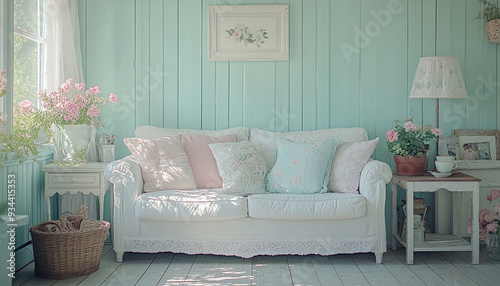 Colourful living room Shabby Chic Interior Design