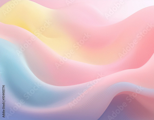 Pastel Soft Waves in Abstract Fluid Design Gentle, Calming Background with Flowing, Smooth Textures