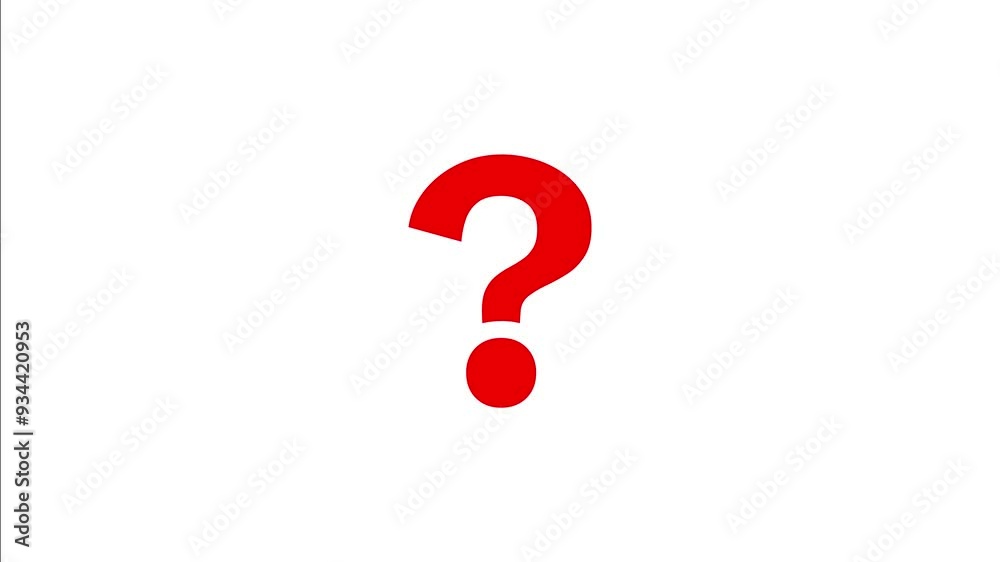 A Question Mark gently bouncing up and down. The concept of inquiry, help, or uncertainty, symbolizing a search for answers. 4K motion graphics. A Question Mark gently bouncing up and down. The concept of inquiry, help, or uncertainty, symbolizing a search for answers. 4K motion graphics.