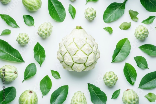 Noni (Morinda Citrifolia) fruits isolated on transparent background. Asian organic herb and spice concept. photo