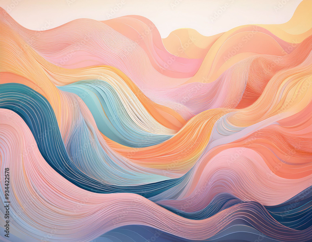Pastel Soft Waves in Abstract Fluid Design Gentle, Calming Background with Flowing, Smooth Textures Pastel Soft Waves in Abstract Fluid Design Gentle, Calming Background with Flowing, Smooth Textures