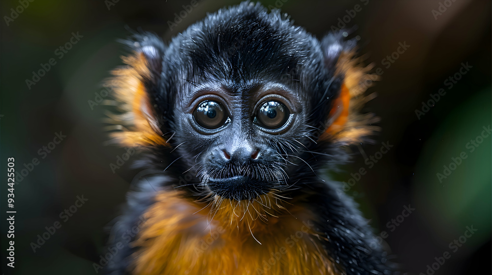 Amazon Night Monkey face, its eyes and fur detailed Amazon Night Monkey face, its eyes and fur detailed