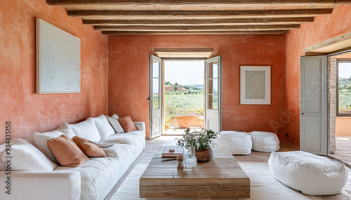 Colourful living room Tuscan Interior Design Style