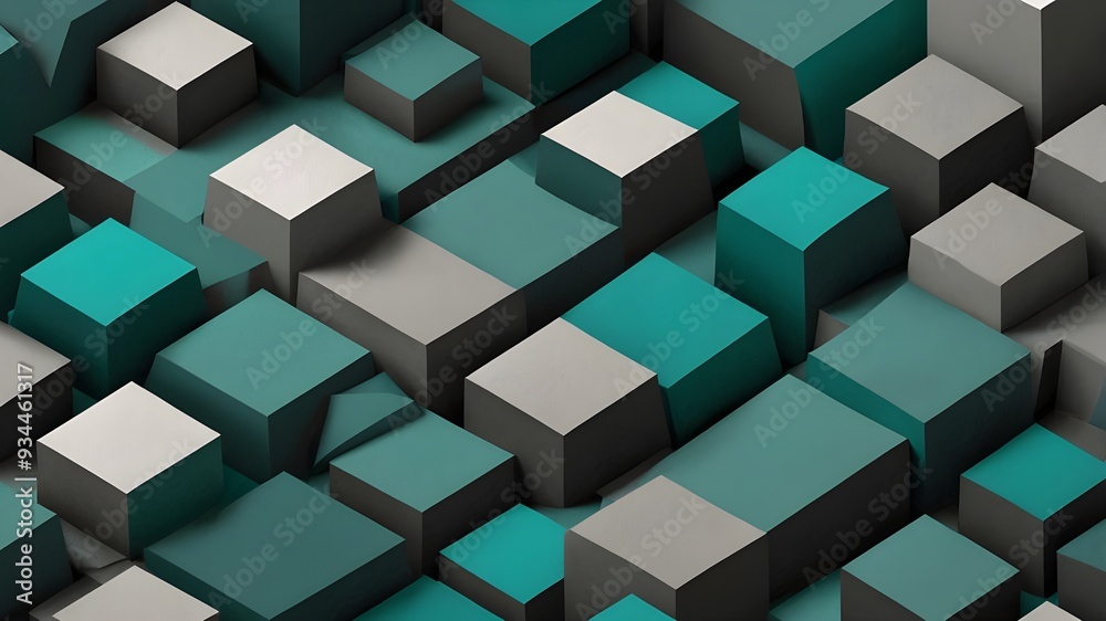 A background with abstract 3D shapes and isometric A background with abstract 3D shapes and isometric