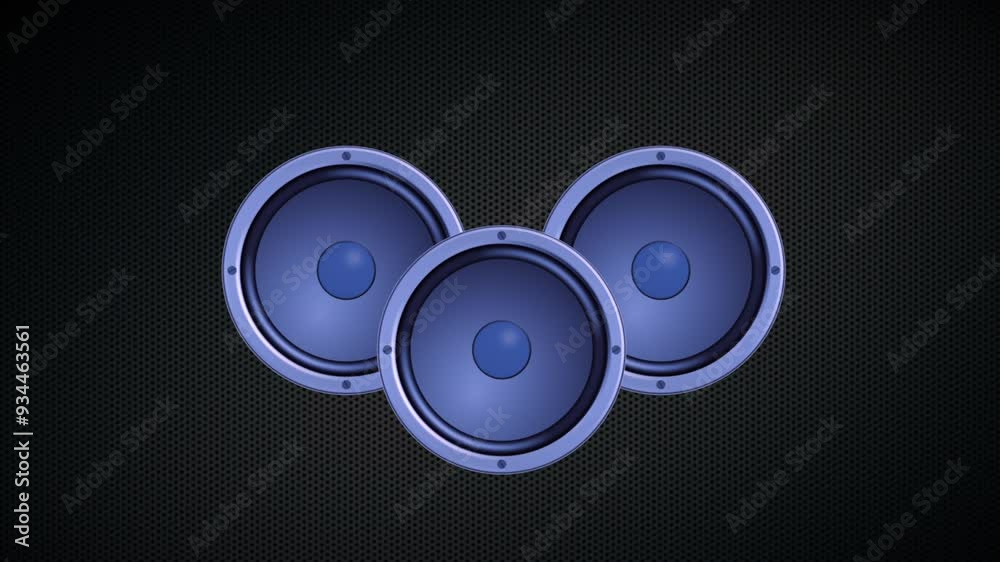 Three pulsating sound speakers Three pulsating sound speakers