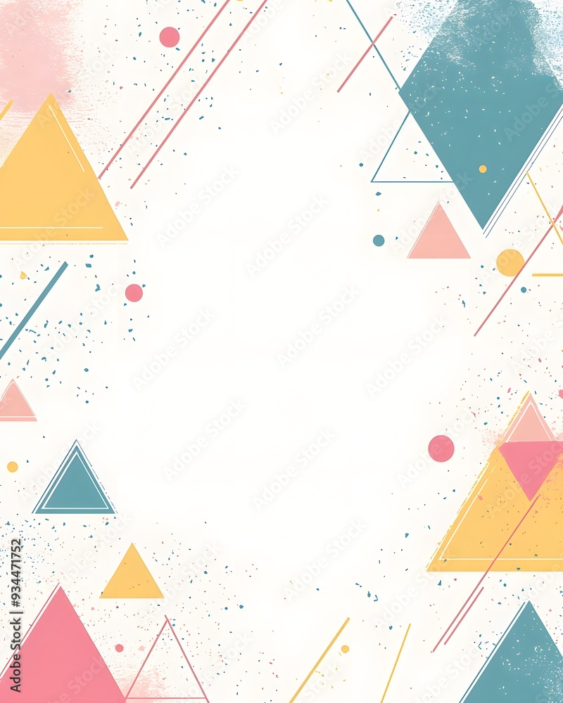 Abstract Geometric Pattern with Colorful Triangles and Dots. Abstract Geometric Pattern with Colorful Triangles and Dots.