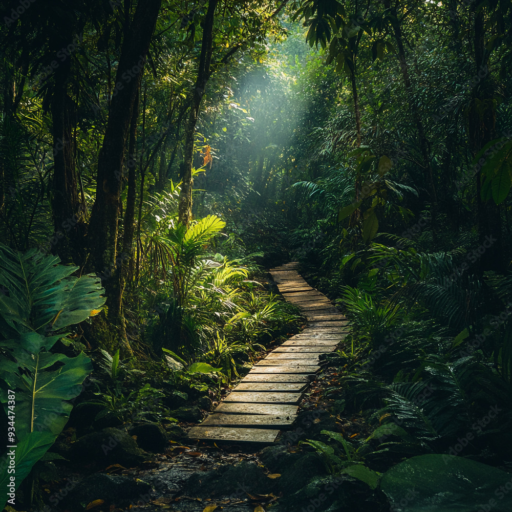 Fototapeta premium Deep tropical jungles of Southeast Asia in august 