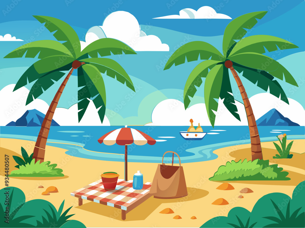 Obraz premium beach with palm trees