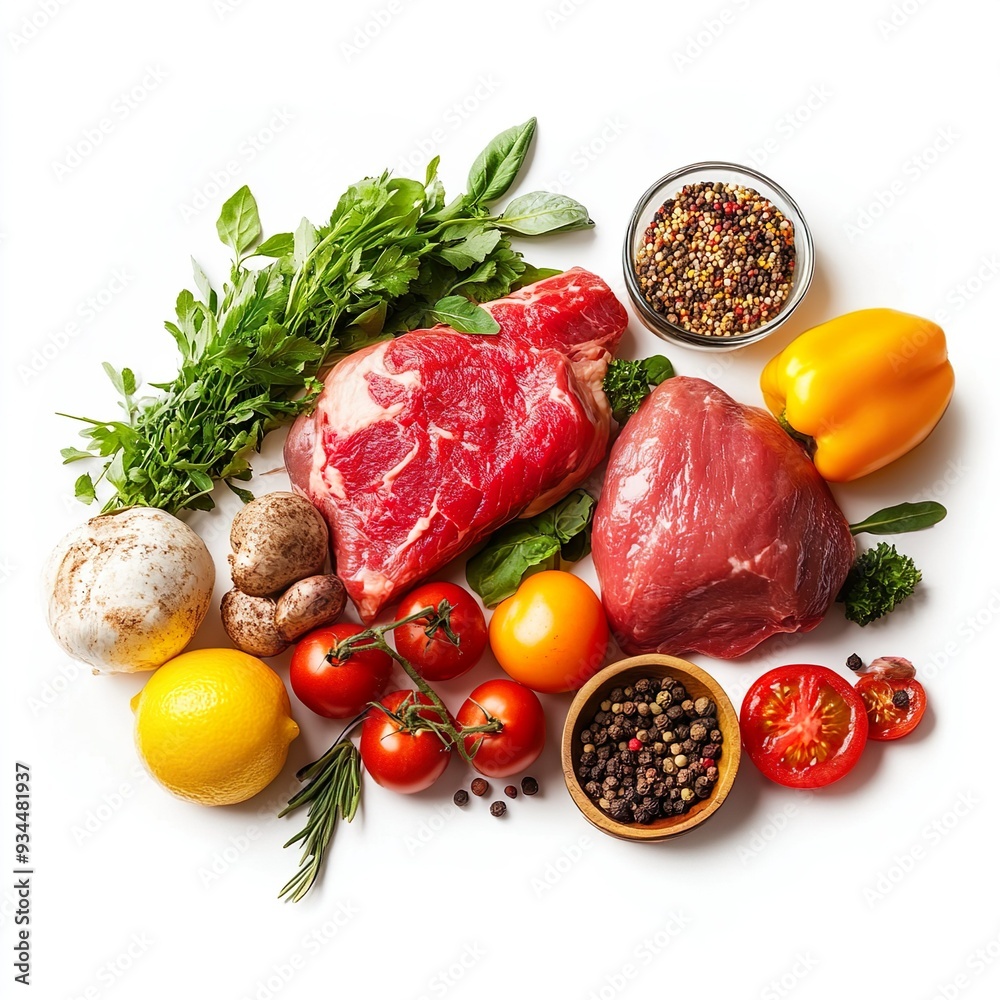 The image of foodstuffs on a white background, foodstuff, background. The image of foodstuffs on a white background, foodstuff, background.
