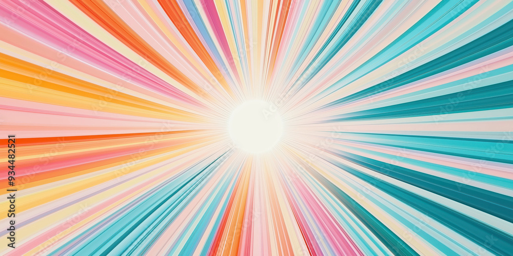 Vibrant Radiant Sunburst Explosion: Colorful Abstract Light Beams Vibrant Radiant Sunburst Explosion: Colorful Abstract Light Beams