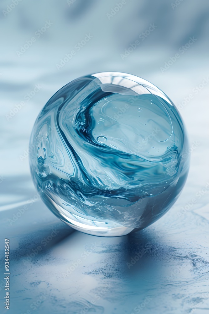 Abstract background featuring a minimalistic macro view of a glass marble AI generated illustration Abstract background featuring a minimalistic macro view of a glass marble AI generated illustration