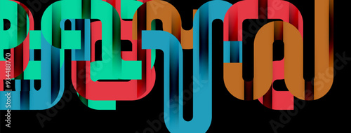 Lines, abstract letter style design background. Geometric vector Illustration For Wallpaper, Banner, Background, Card, Book Illustration, landing page