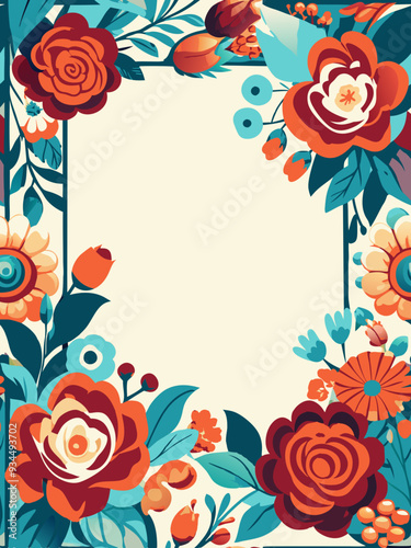 vector page frame, aquarelle floral design