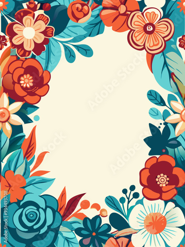 vector page frame, aquarelle floral design