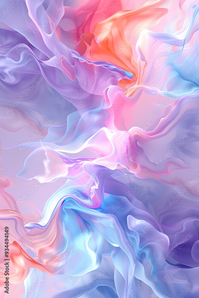 Obraz premium Abstract mixture of soft pastel colors to create a dreamy 3D background AI generated illustration