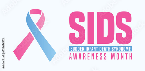 SIDS Sudden Infant Death Syndrome Awareness Month Every October Vector Template design 