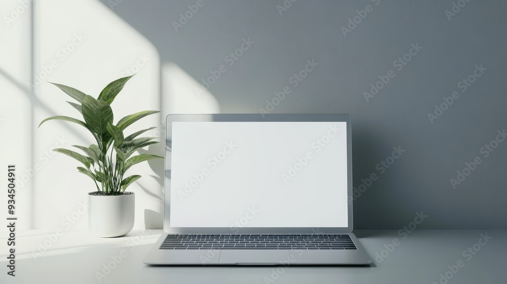 Fototapeta premium Barren laptop mockup