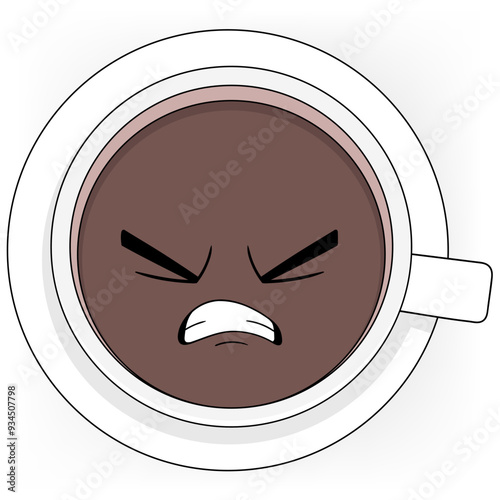 funny cartoon overheated cup expression