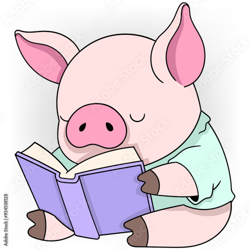 piglets are reading story books until they fall asleep and have sweet dreams