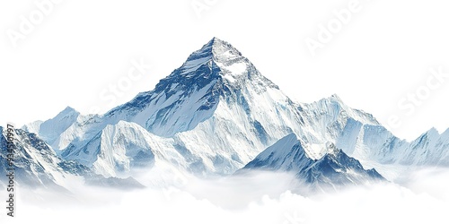 Mount Everest on white background 