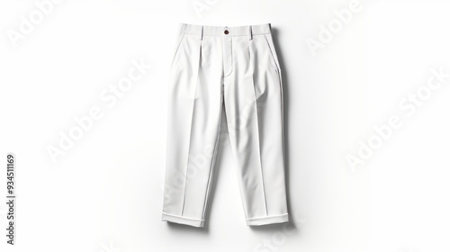 Monochrome men s pants mockup, front view on white background for professional presentations