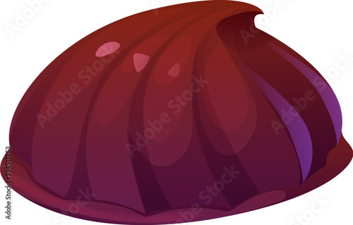 Cartoon chocolate bonbon or glazed meringue confectionery and sweet pastry, showcasing its smooth, glossy surface and rich brown color. Vector candy, delightful delectable treat ready to be enjoyed