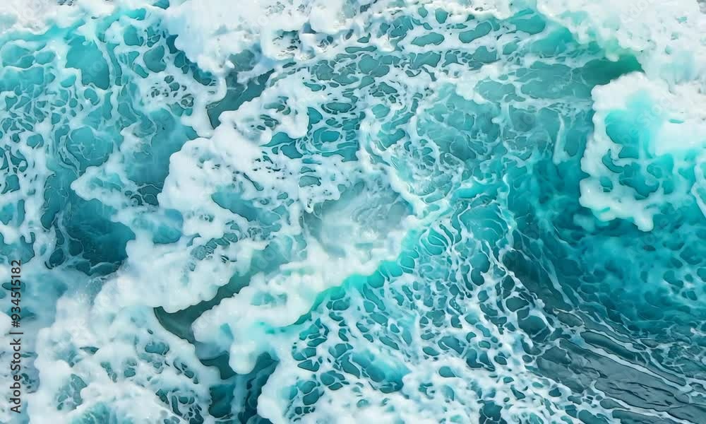 Serene arctic ocean waves gently rolling