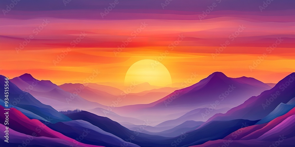a sunset over mountains a sunset over mountains