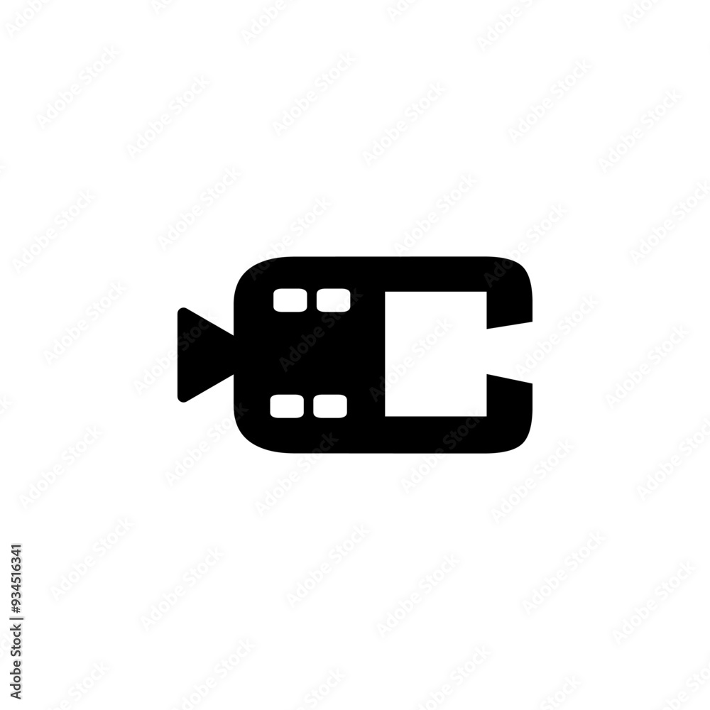 Vector or combination logo between camera and font or letter or initial or alphabet in black for business purposes and others Vector or combination logo between camera and font or letter or initial or alphabet in black for business purposes and others
