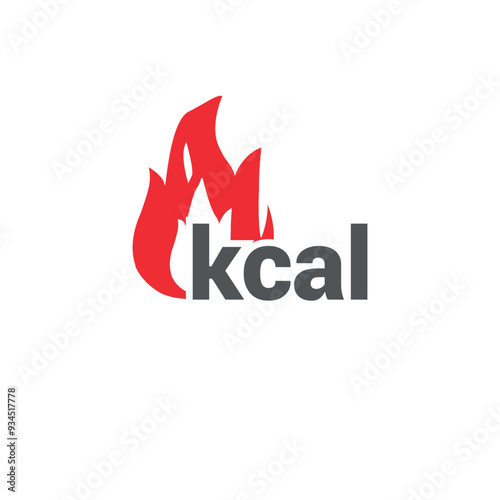 vector design template kcal sign, calorie burning fire sign.